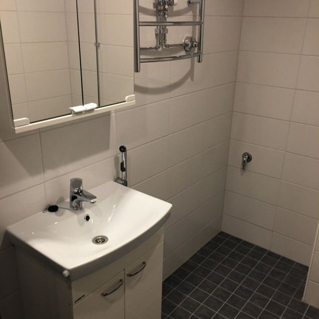 Saneerattu kylpyhuone